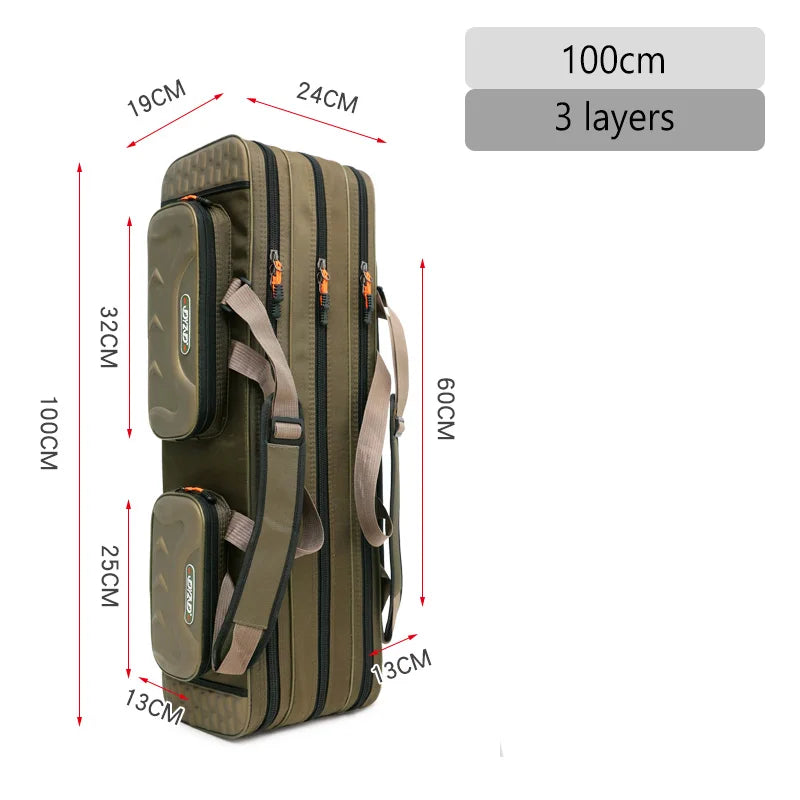 100 centimetre three layer fishing rod bag