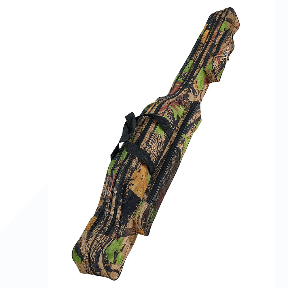 Single upright fishing rod bag with 150 cm length graphic