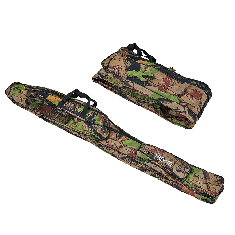 Fishing rod bag laid flat showing length and storage shape
