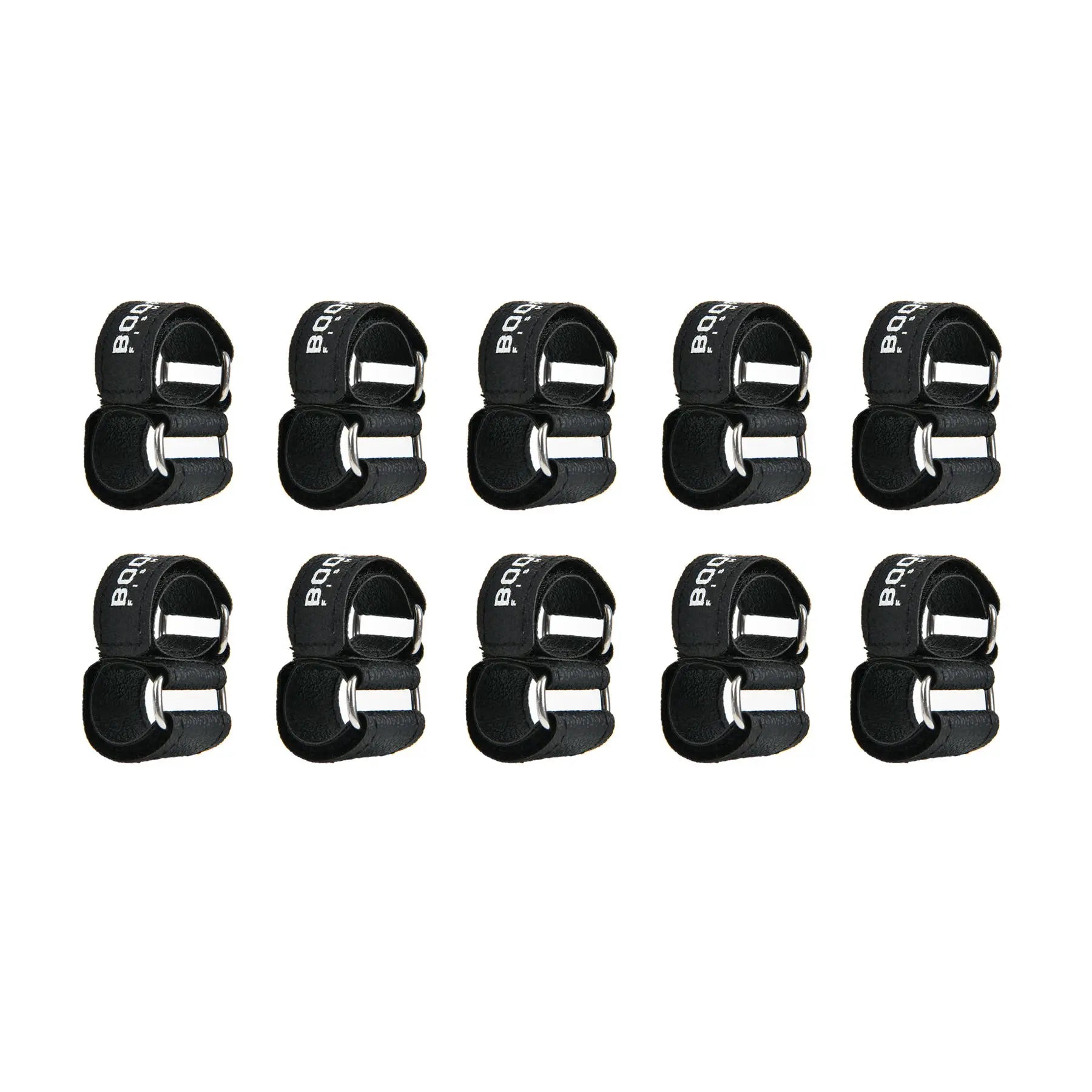 Set of heavy-duty synthetic leather fishing rod strap buckles with non-slip surface and loops