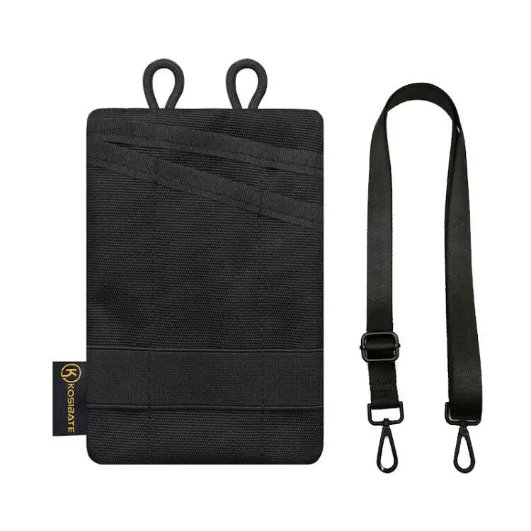 Black fishing utility pouch with shoulder strap