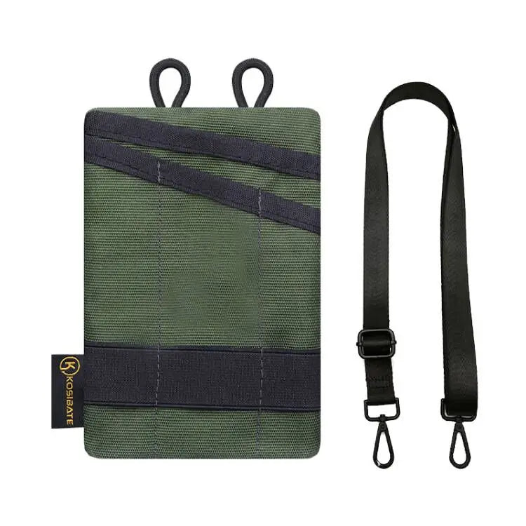 Green fishing utility pouch with shoulder strap