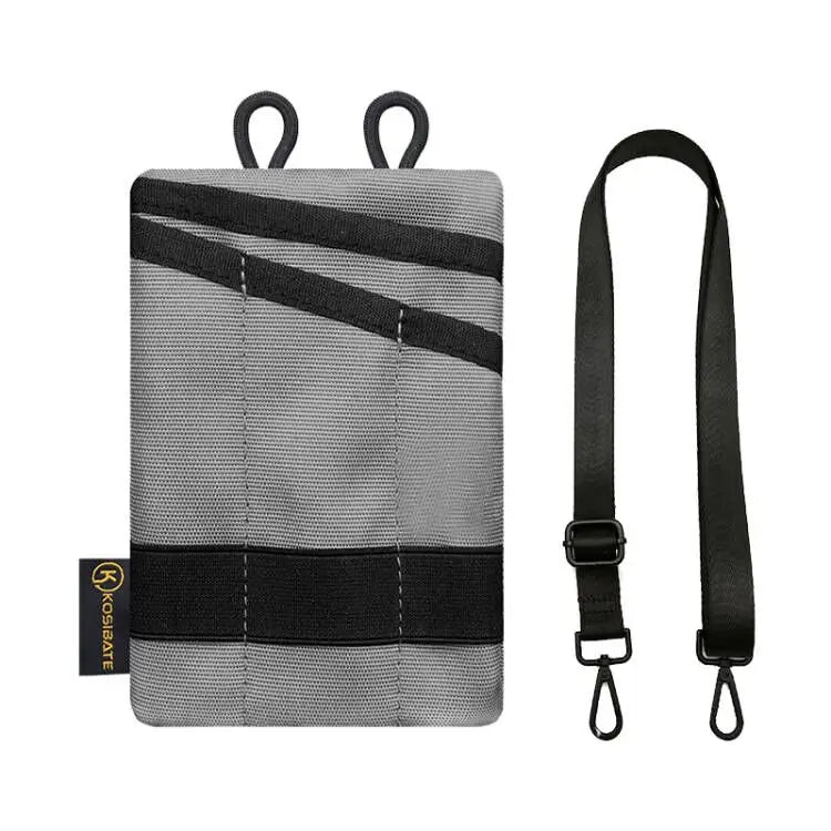 Grey fishing utility pouch with shoulder strap
