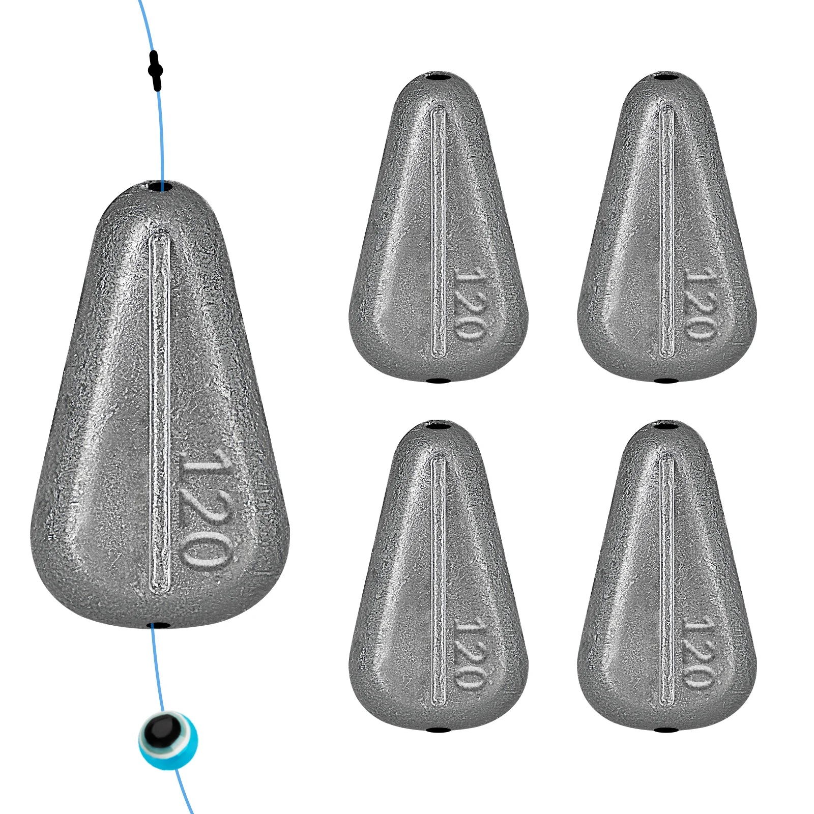 120g flat no roll slip sinkers five pieces pack