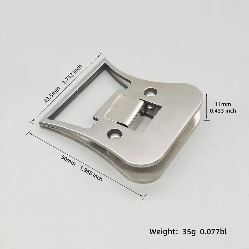 Stainless steel fly tying hackle clamp size diagram showing dimensions and weight