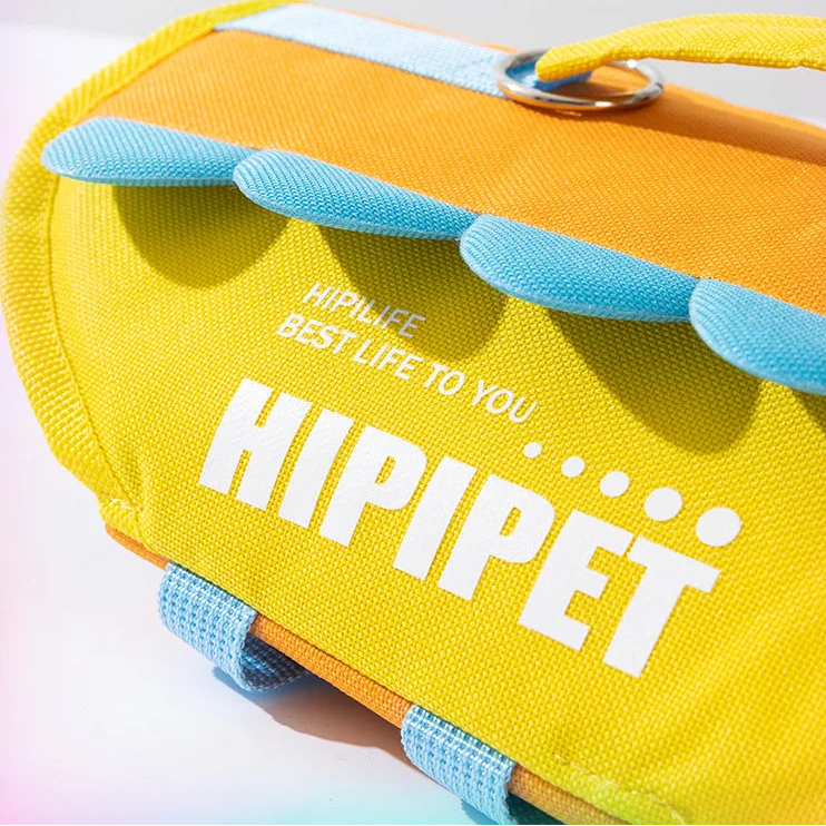Close up foam buoyancy panels inside dog life jacket