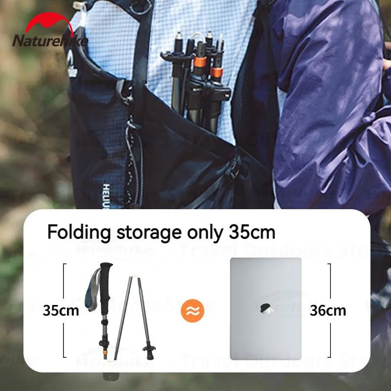 Trekking poles folded length measurement comparison