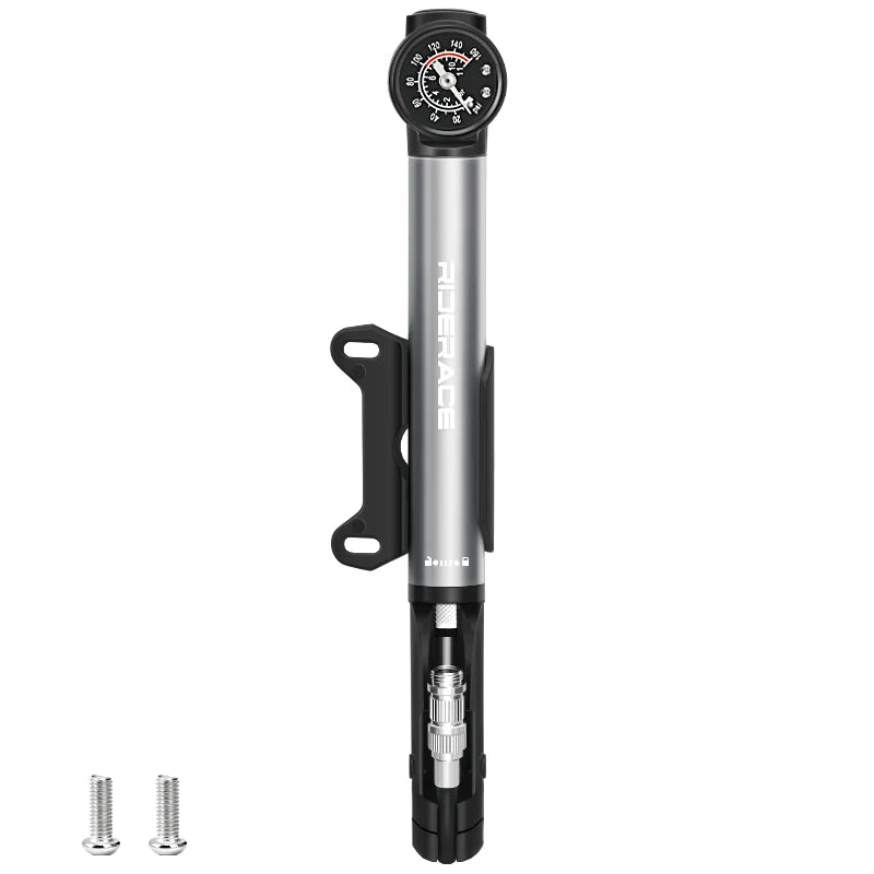 Bicycle hand pump mounted on frame for easy carrying