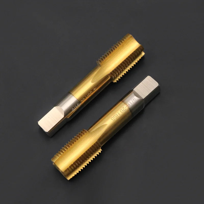 Gold coated pedal thread tap set for repairing damaged crank threads