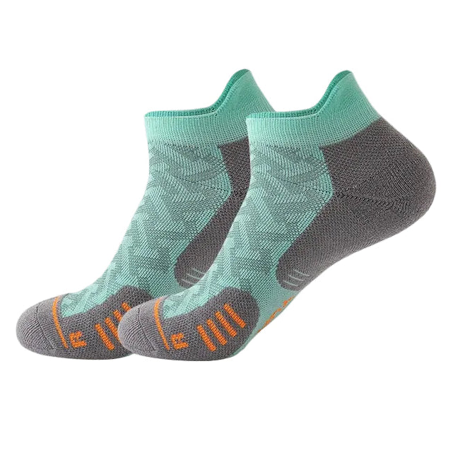 Three pairs green ankle compression running socks