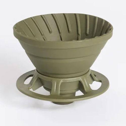 Green food-grade silicone foldable coffee dripper with cone design for reusable pour-over brewing