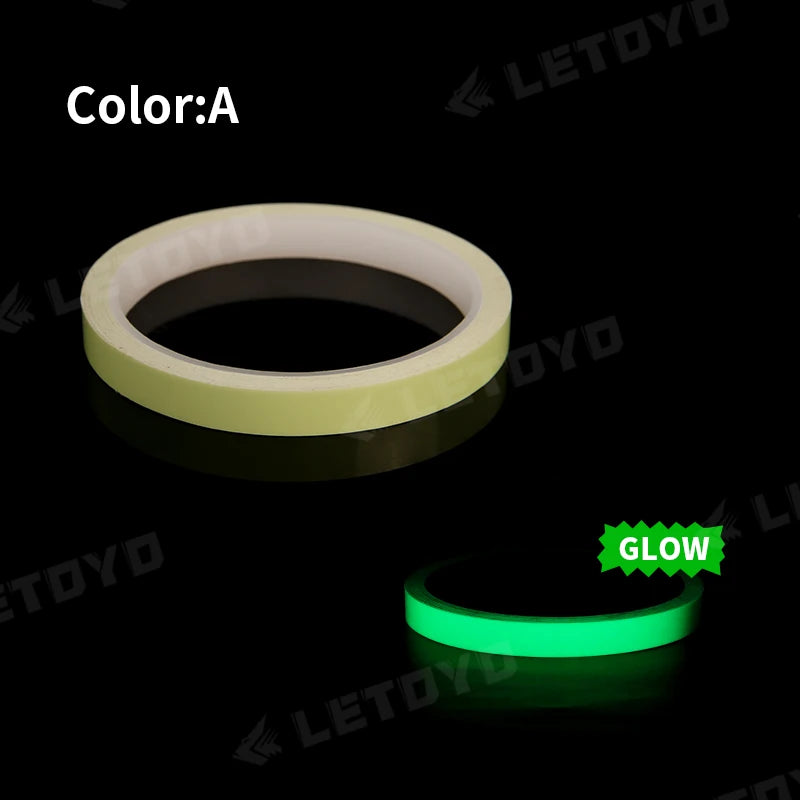 Green luminous waterproof fishing tape roll ideal for rods, jigs, and tackle marking