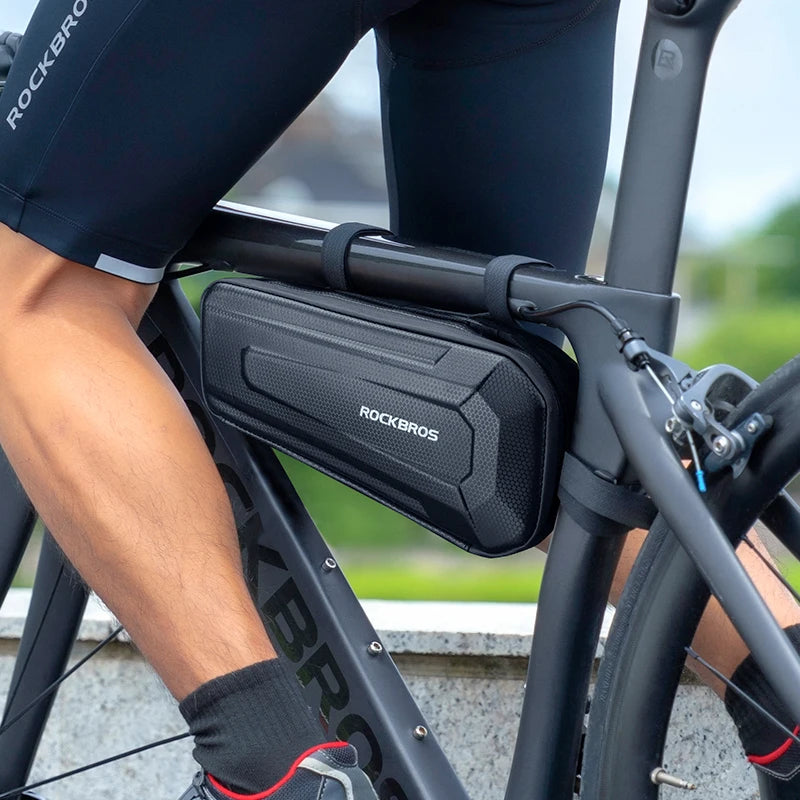 Hard shell top tube bike bag