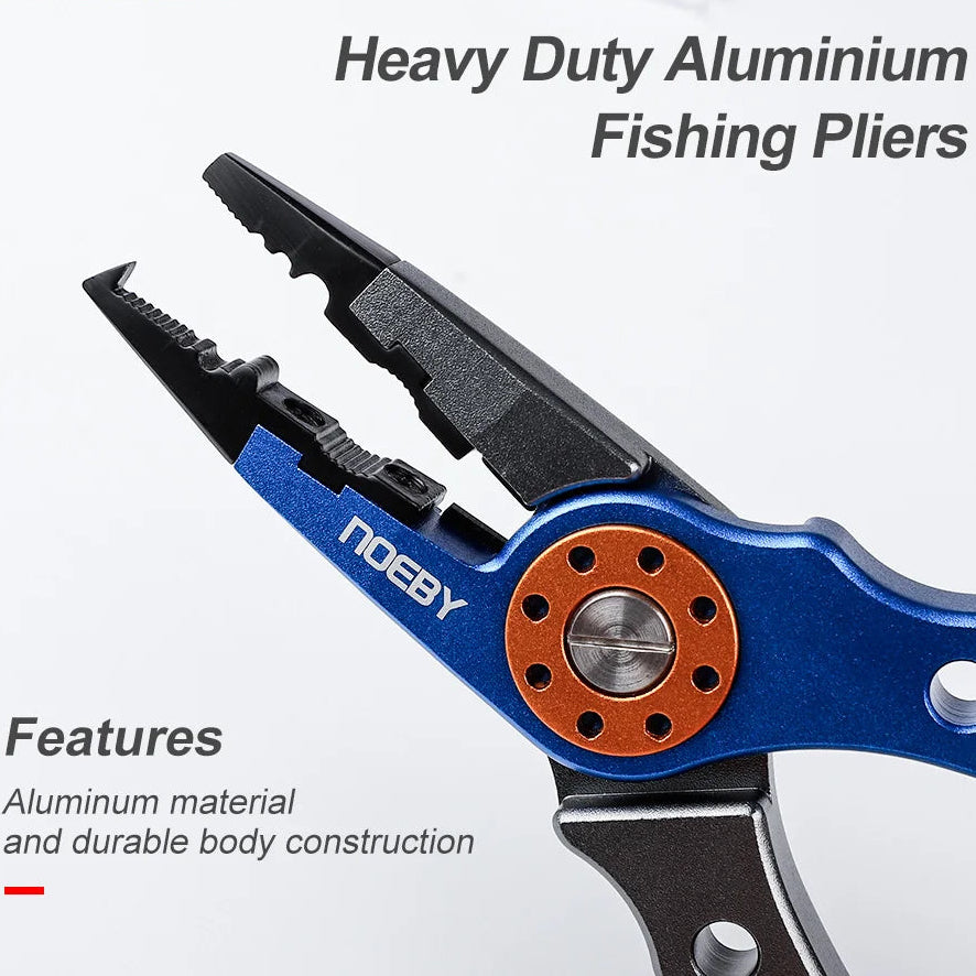 Heavy duty aluminium fishing pliers for cutting braid and removing hooks