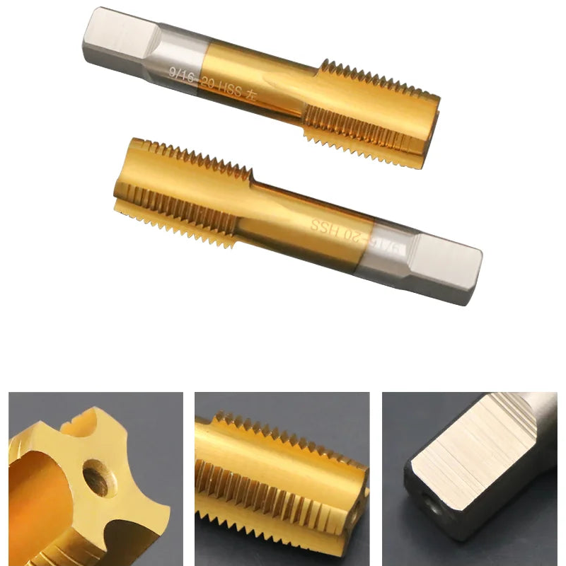 High speed steel pedal thread taps showing cutting teeth detail