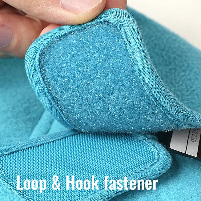 Close up of hook and loop fastening strap
