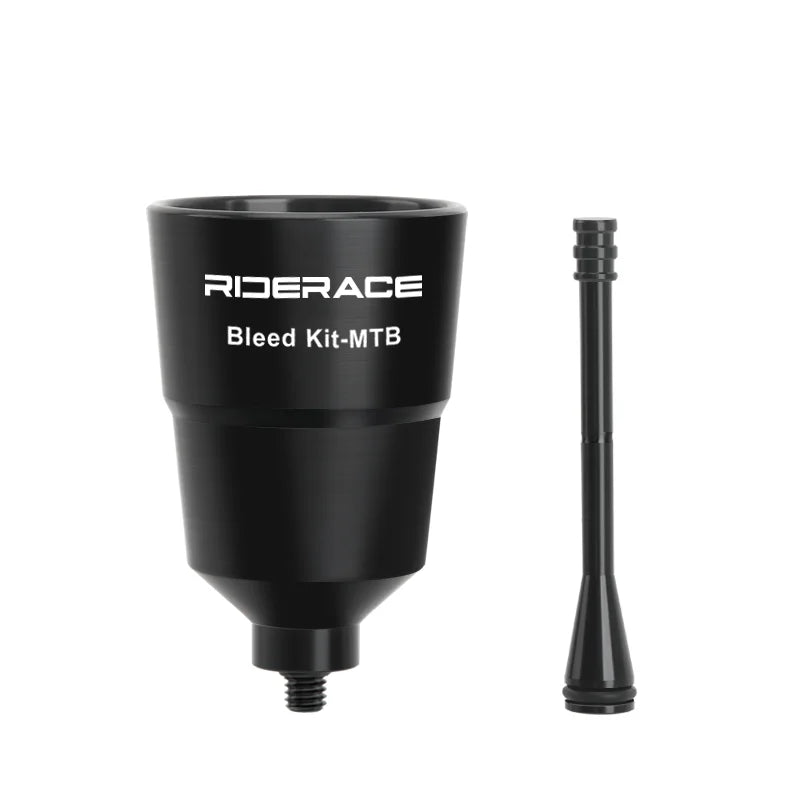 Hydraulic brake bleed funnel components in black finish