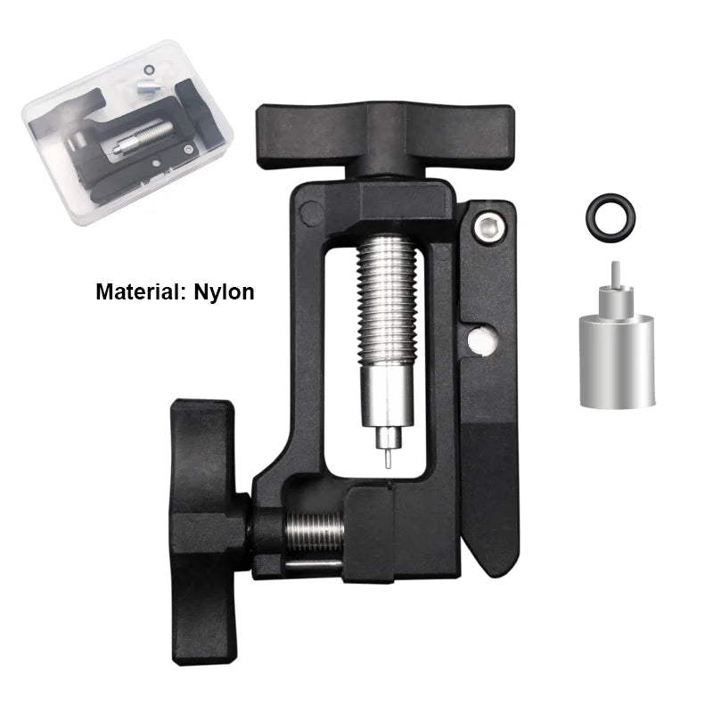 Black hydraulic brake hose installation tool set