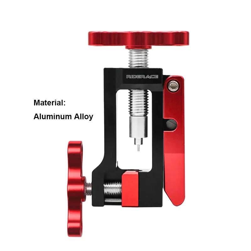 Red hydraulic brake hose installation tool