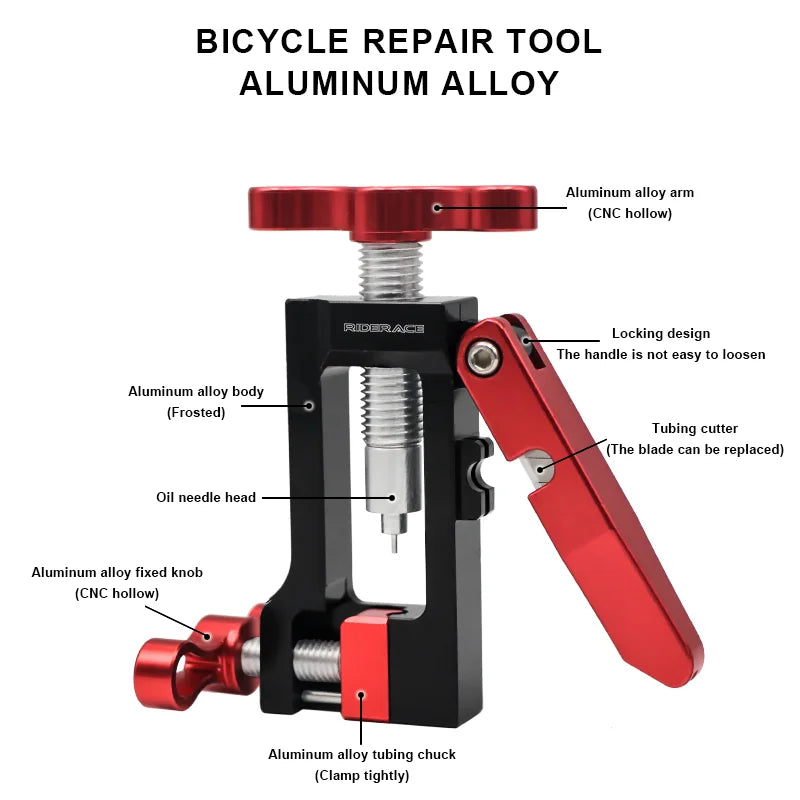 Aluminium hydraulic brake hose tool construction overview