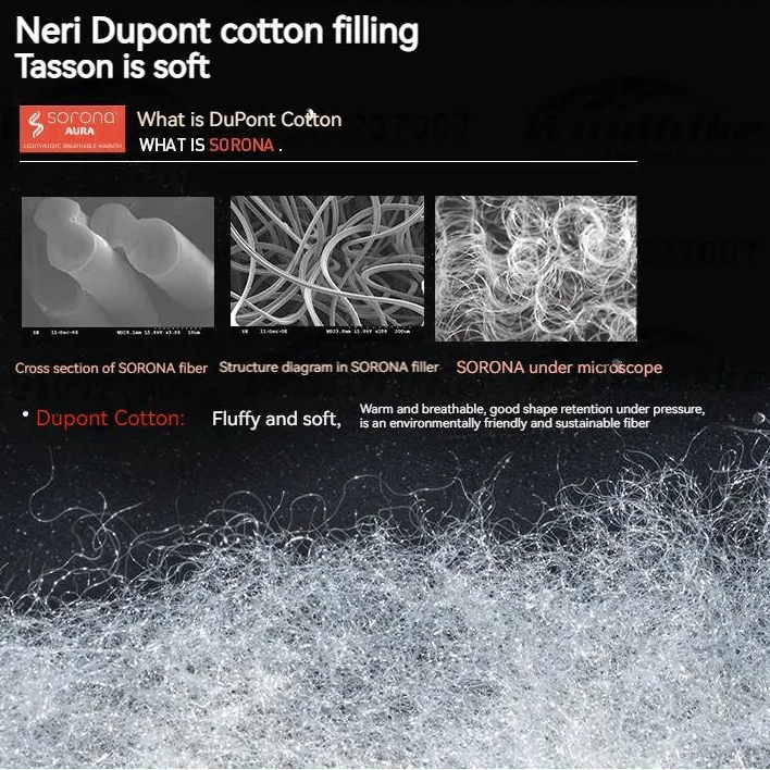 Polyester fibre filling structure detail for thermal insulation