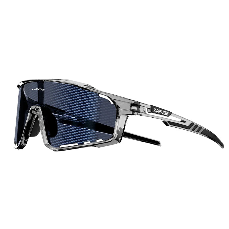 KAPVOE black nano-tech performance sunglasses side profile showing aerodynamic TR-90 frame