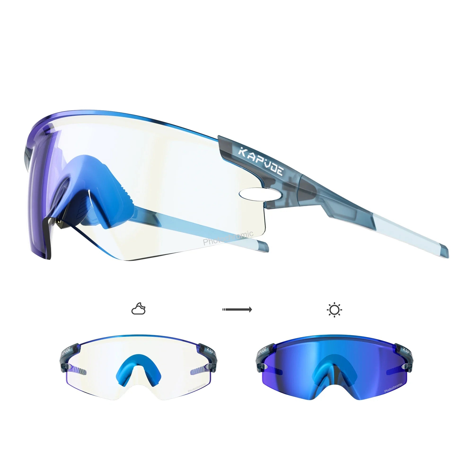 KAPVOE cycling sunglasses featuring purple mirrored UV400 lenses and sleek silver frame design for endurance riders