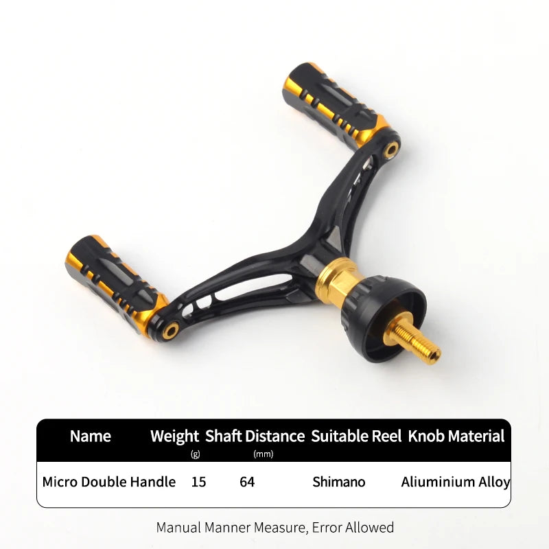 KAWA D001 gold and black aluminium double handle showing polished detailing and smooth rotation