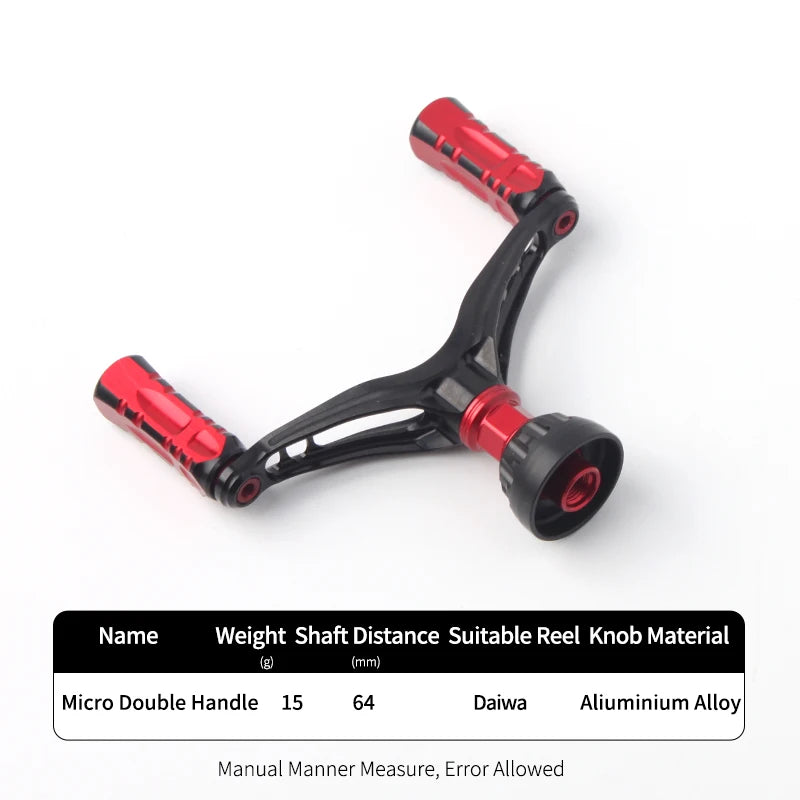 KAWA D001 red and black double handle angled display showing integrated shaft and grip detailing