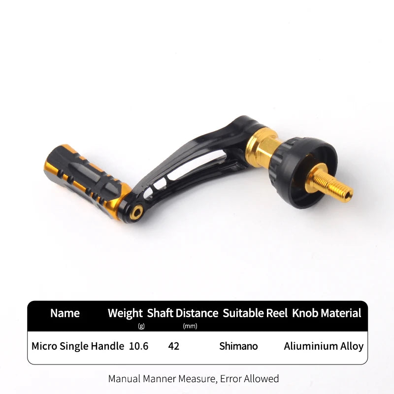 KAWA D001 red and gold aluminium single handle designed for SHIMANO reels with stable rotation and lightweight body