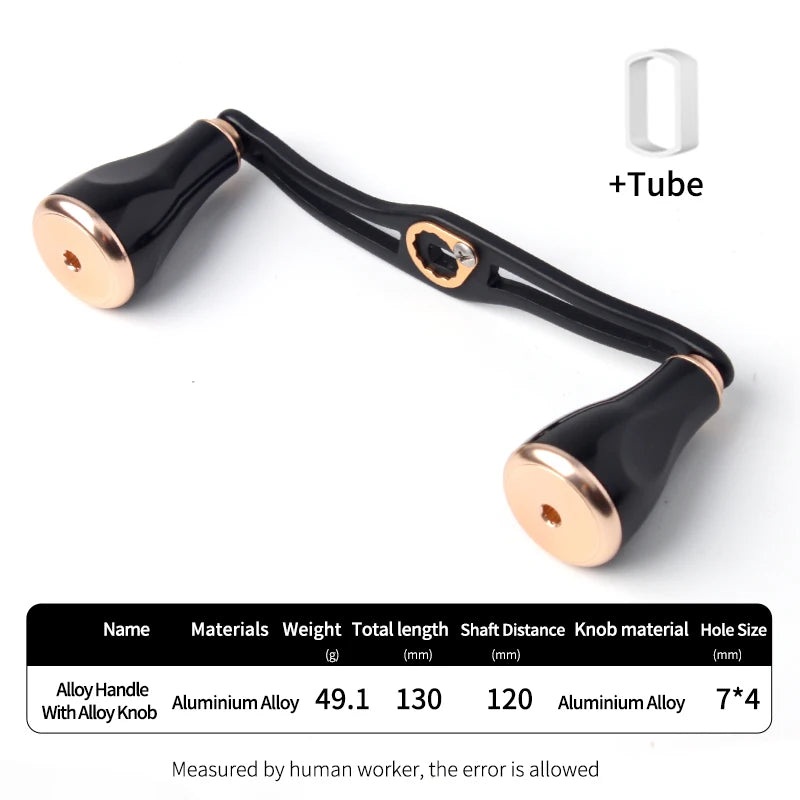 KAWA aluminium double handle with gold alloy knobs showing precision grip, balance, and durable baitcasting performance