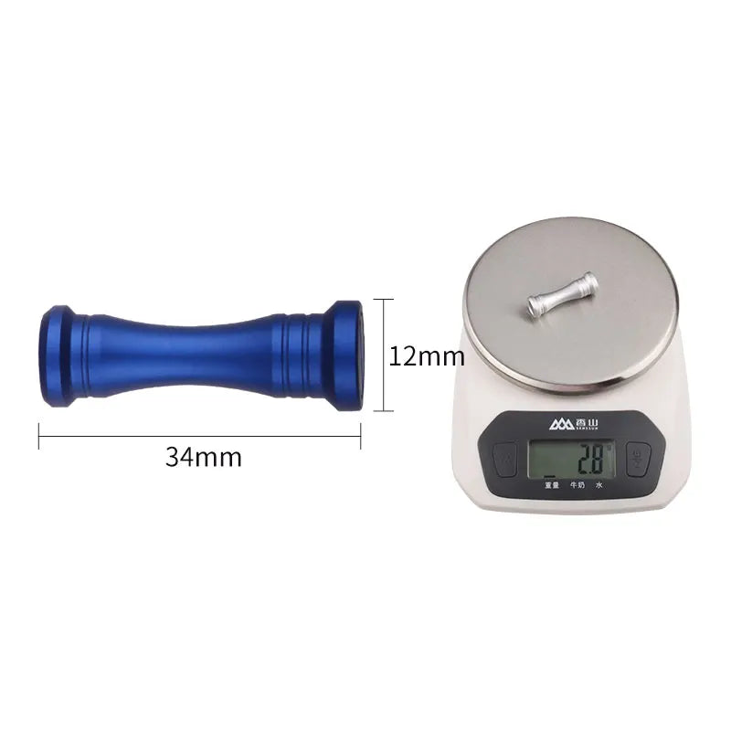 Lightweight 2.8 g KAWA aluminium reel stand with precision weight display for SHIMANO and DAIWA reels