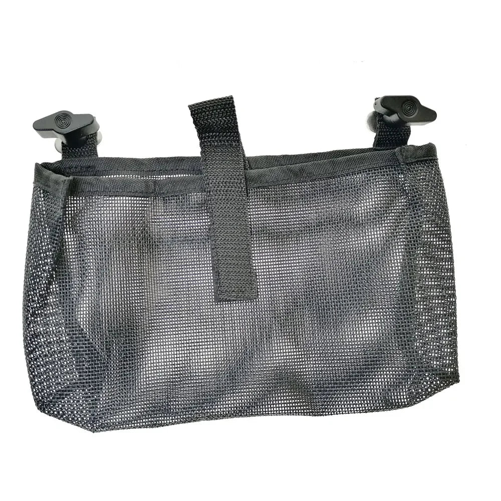 Kayak mesh storage bag strap and clip detail