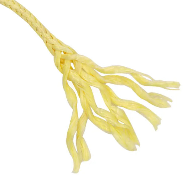 Braided Kevlar fibre strands showing strong woven structure for outdoor durability