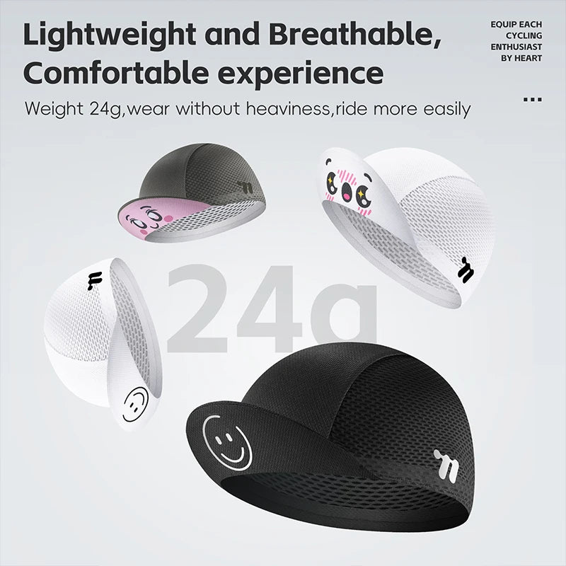 Lightweight summer cycling cap with curved brim