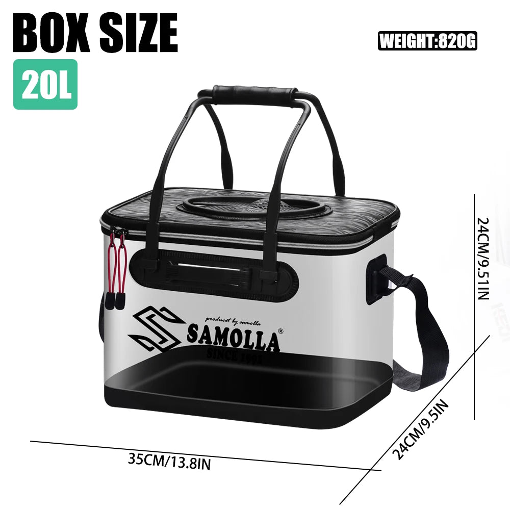 20 litre live fish storage box size view