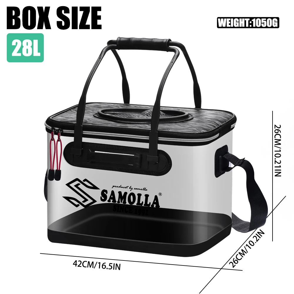 28 litre live fish storage box size view