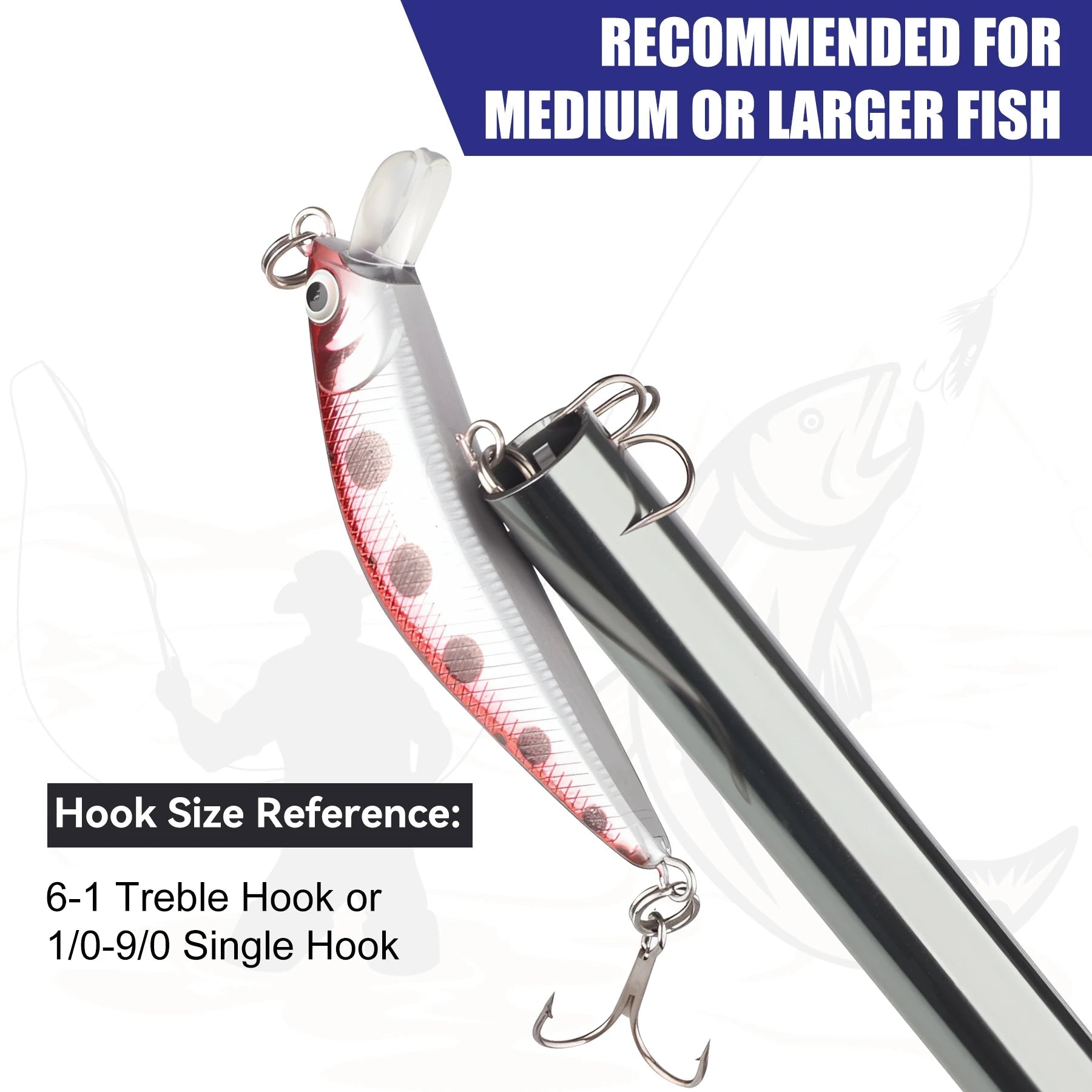 Long fish hook remover tool recommended for larger fish species