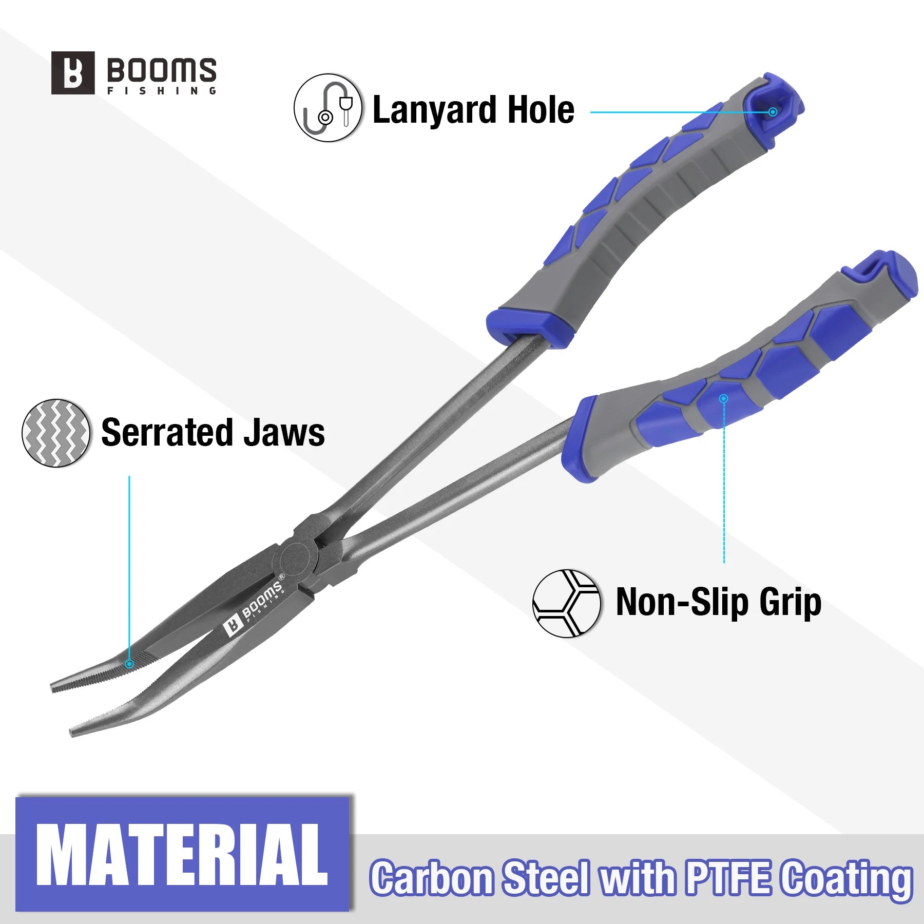 stainless long nose fishing pliers with anti slip handle