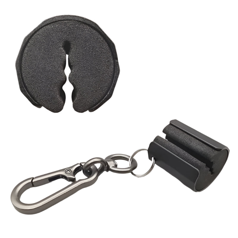 Rear view of magnetic aluminium rod holder showing non-slip clamp design