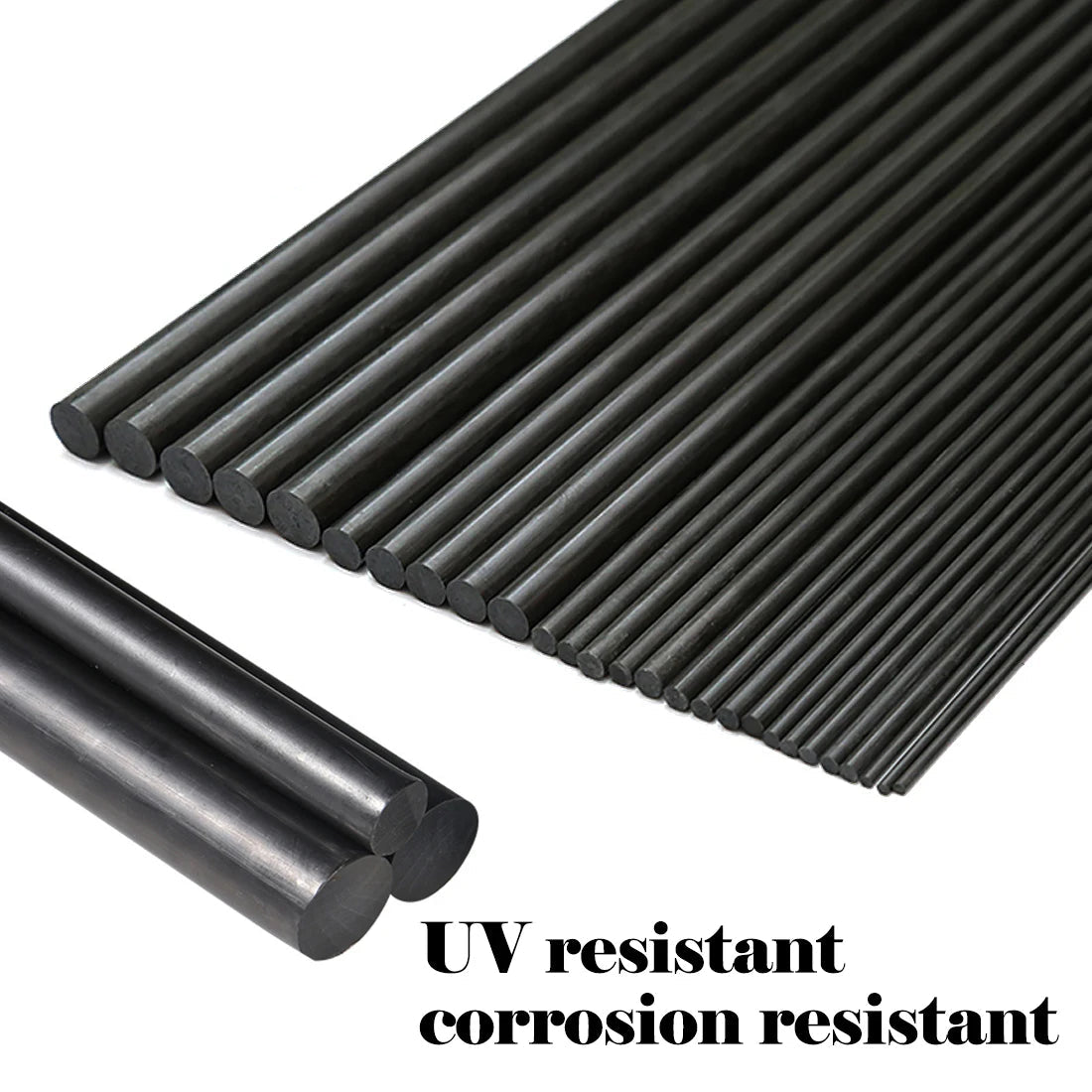 Matte black carbon fibre tubes in multiple diameters for lightweight repair and reinforcement
