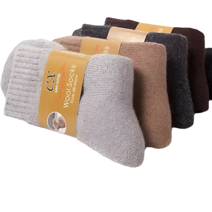 Assorted merino wool crew socks in neutral colours