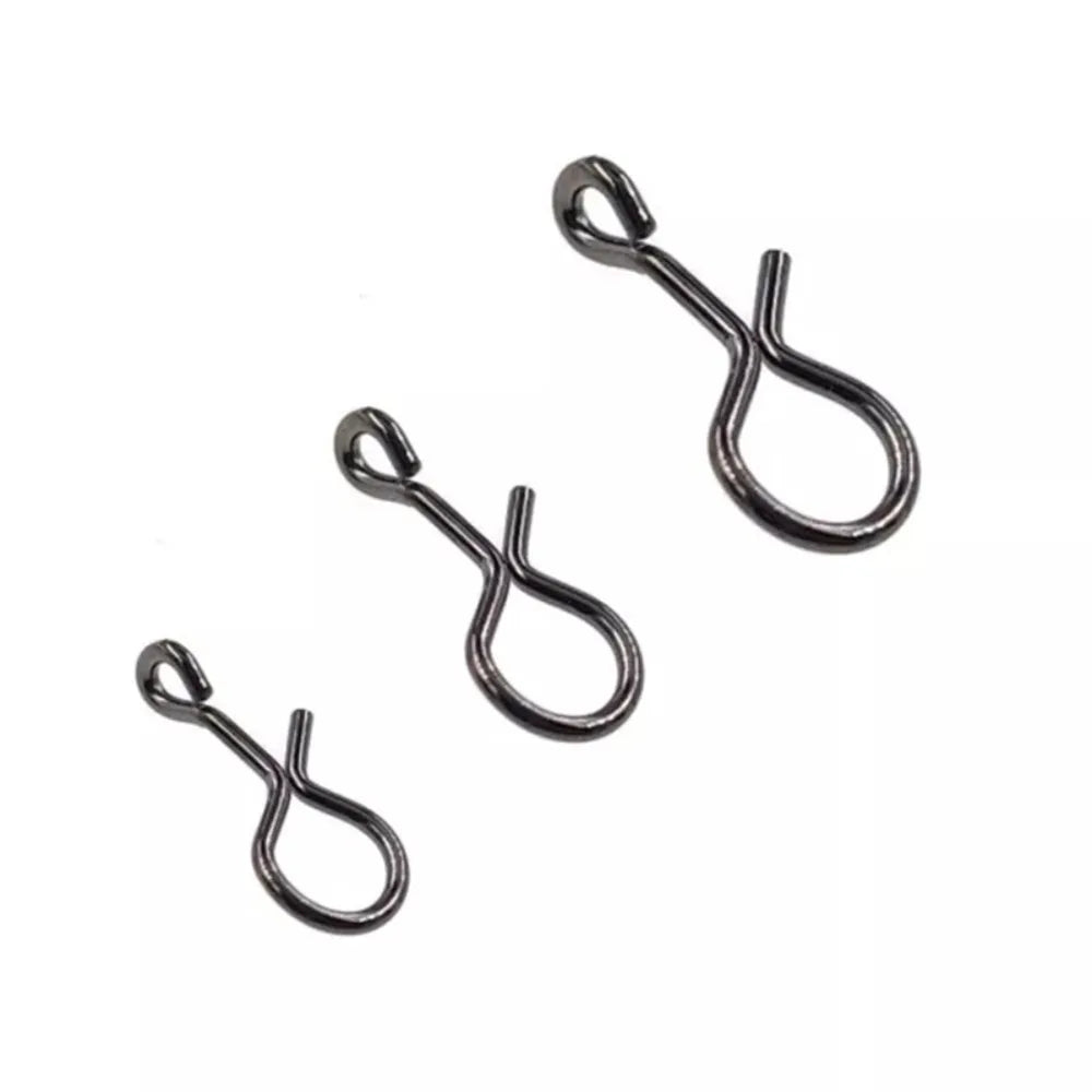 Set of mixed size fishing snaps for connecting flies, lures and leaders