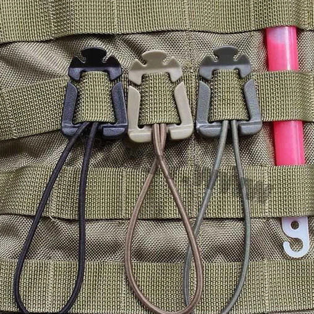 MOLLE carabiner clips attached to backpack webbing