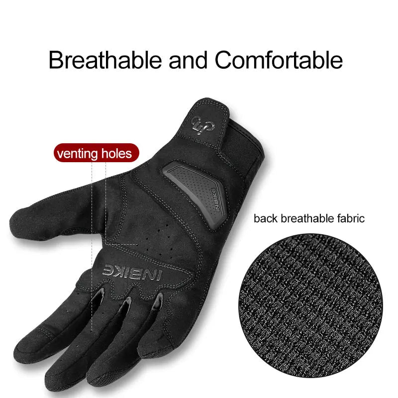 Motorcycle gloves breathable fabric palm detail