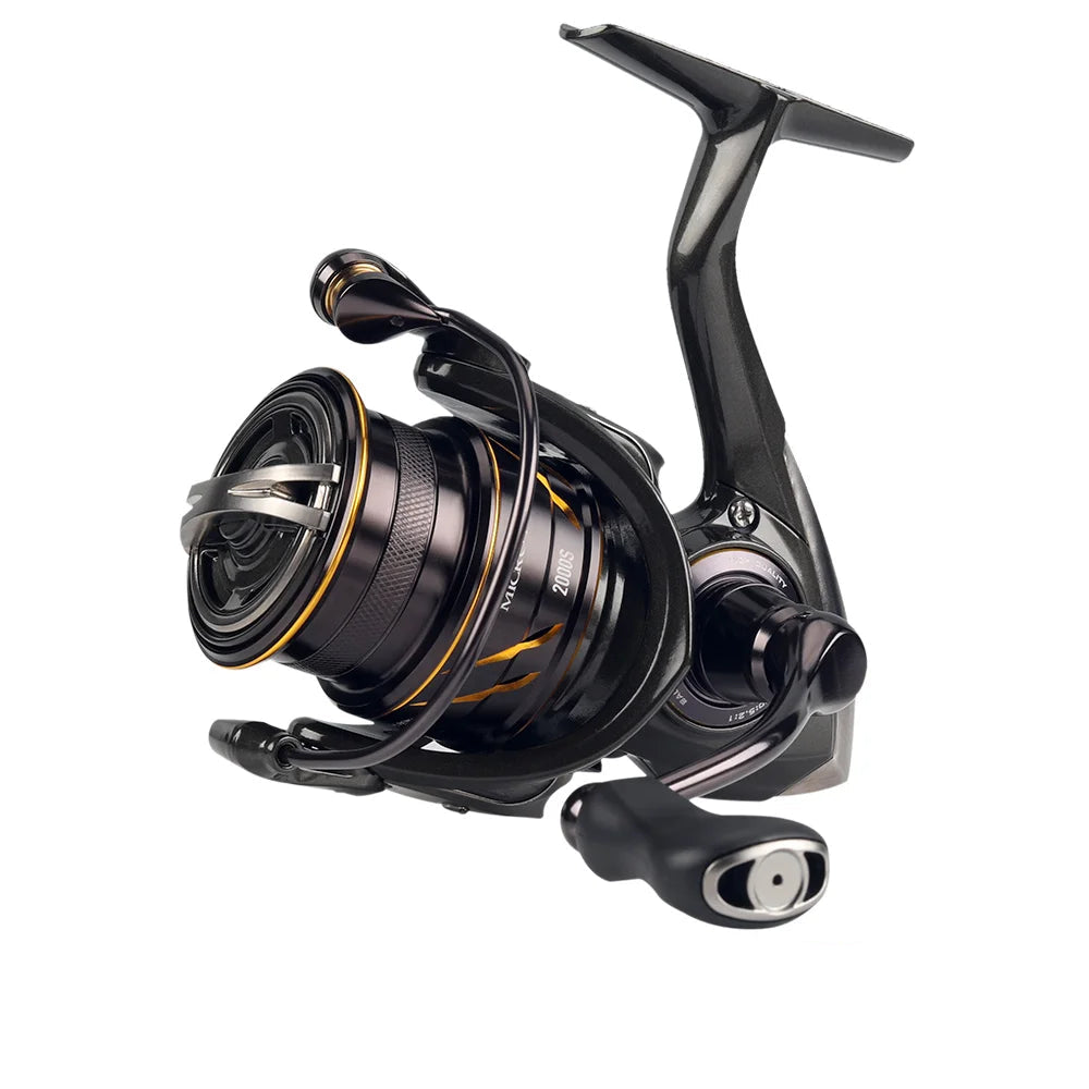 MT Pro spinning reel with black and gold finish, precision spool design, and smooth 8+1 stainless bearings for freshwater or saltwater fishing