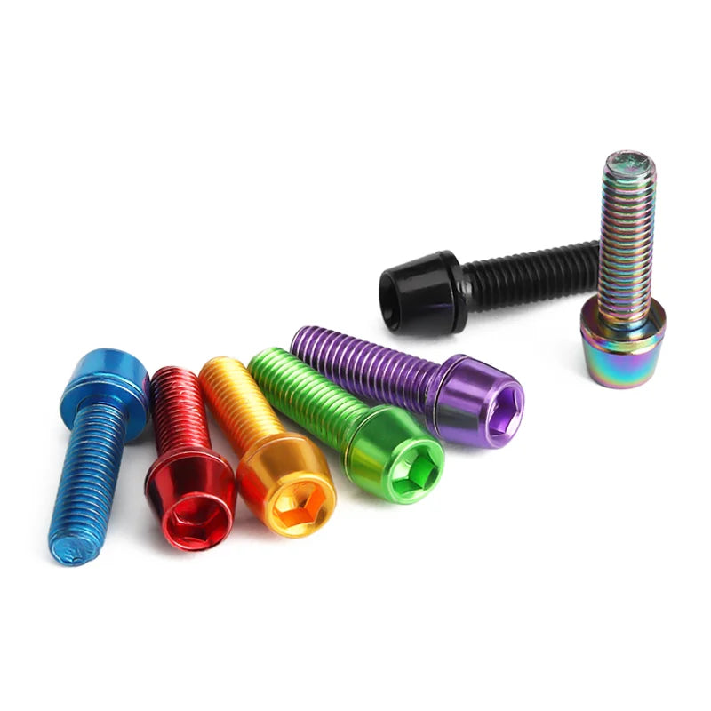 Multi-colour M5 stem bolts for MTB and road bike handlebars