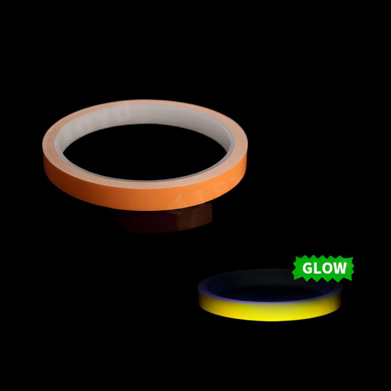 Single orange luminous waterproof fishing tape roll for rods, tackle boxes, and squid rigs