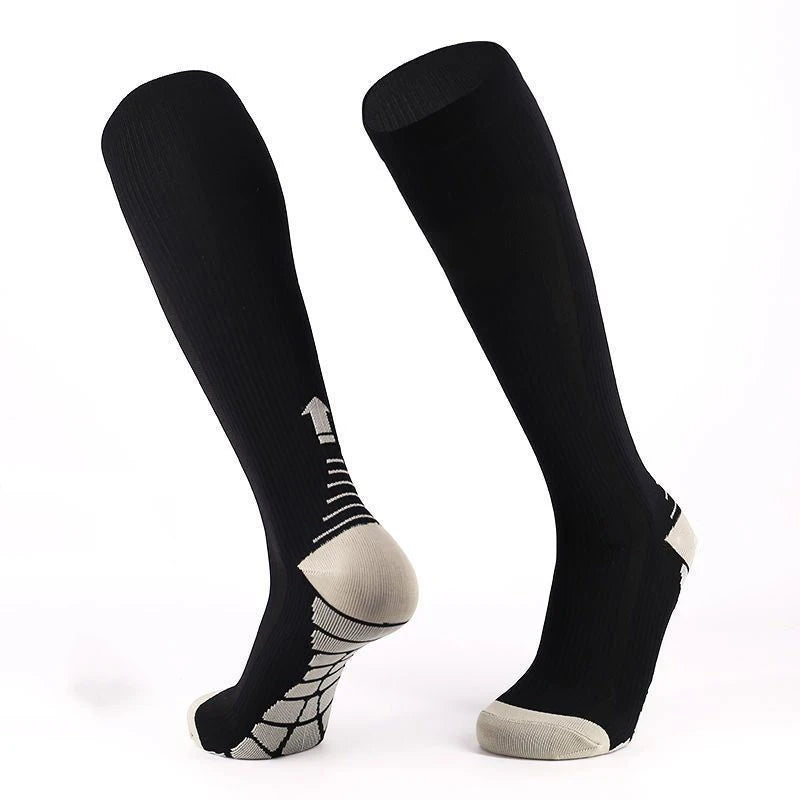 Black full length graduated compression socks