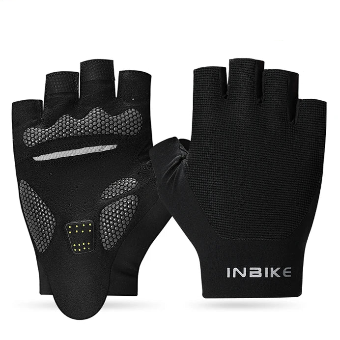 Padded cycling gloves with non-slip palm surface